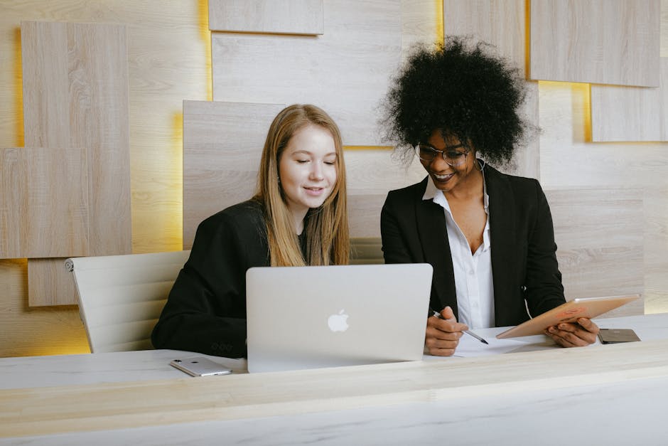 Entrepreneurs collaborating on innovative startup project